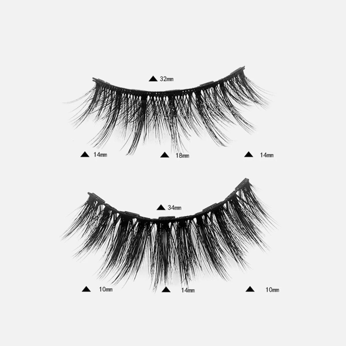 5 Pairs of Lashes Long-lasting Magnetic 3D Lashes and Eyeliner Cat Eye Magnetic Eyelash Set with Tweezers and Magic Eyeliner-F