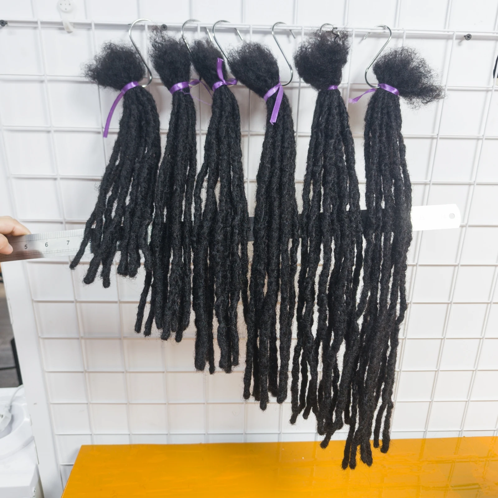 

1B # Inter Locs 100% косички в стиле бохо, человеческие волосы, наращивание дредов, необработанные бразильские волосы, полностью ручная работа, настоящие наращивания Loc, 6-20 дюймов