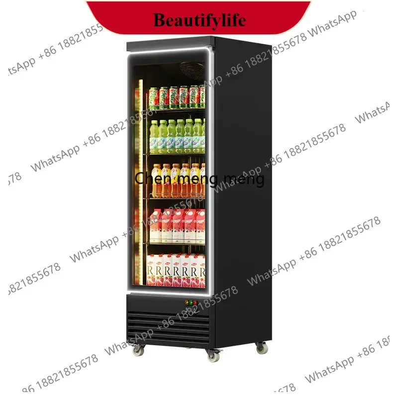 

Вертикальный коммерческий холодильный шкаф-витрина со светодиодной подсветкой и стеклянной дверью для напитков