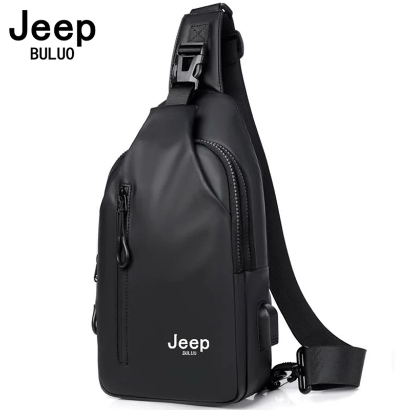 JEEP BULUO New Men\'s Chest Bags Casual Sling Bags Trip Travel Carry Corssbody Bags Men\'s Waterproof Shoulder Crossbody Bag Nylon