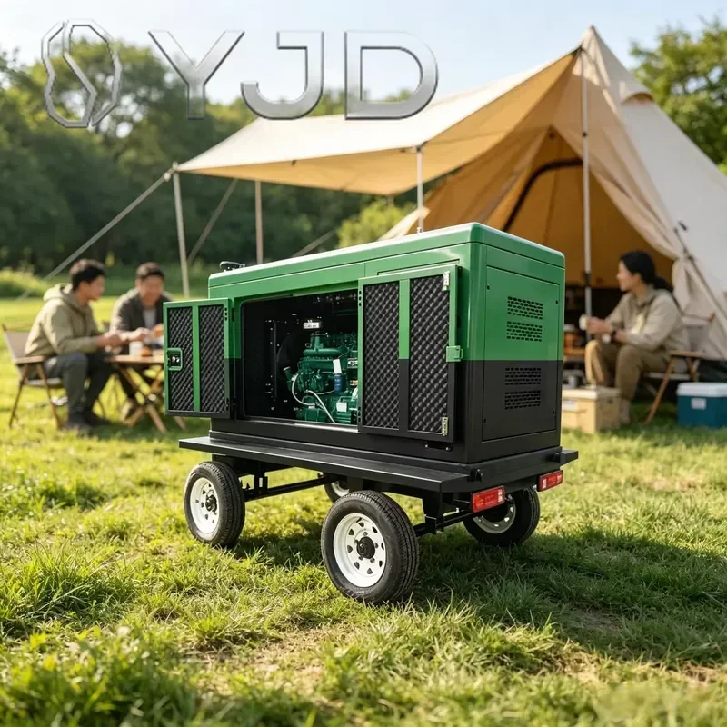 20KW Trailer Type Generators Silent Mobile Power 30KW 50KW 100KW 150KVA With Water Cooling Silent diesel Generators