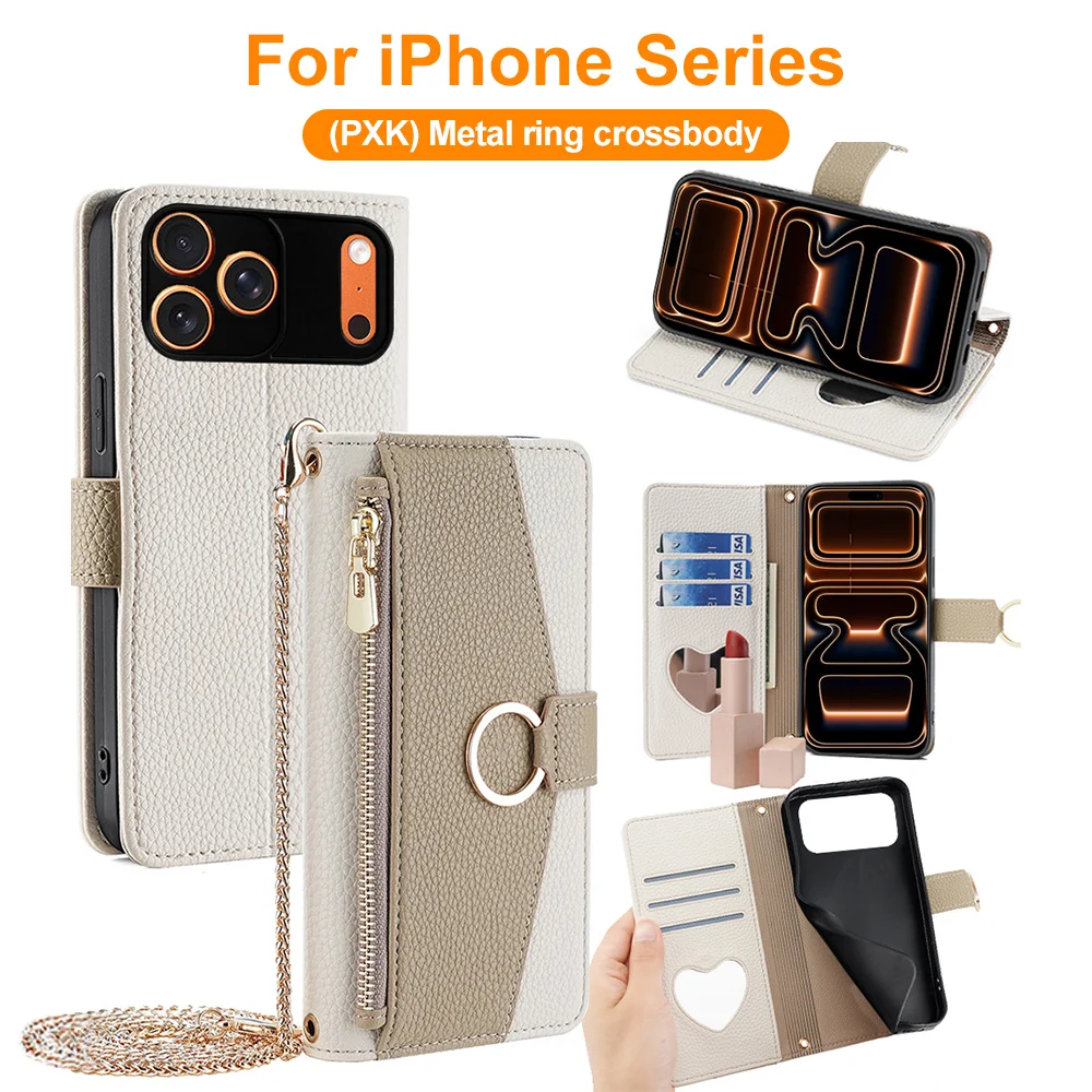 Wallet Phone Case PU Leather For Apple iPhone 18 17 Air 16 15 14 13 Pro Max Plus Zipper Pocket Multi‑Card Slots Flip Cover Shell