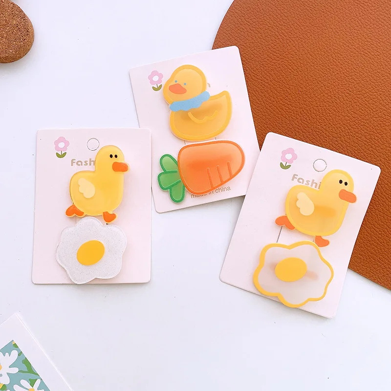 

Cute New Acrylic Cartoon Animal Yellow Duck Side Hair Clips Girl Kids Deco Hair Accessory Kawaii Sweet Barrettes Pupils Hairpins