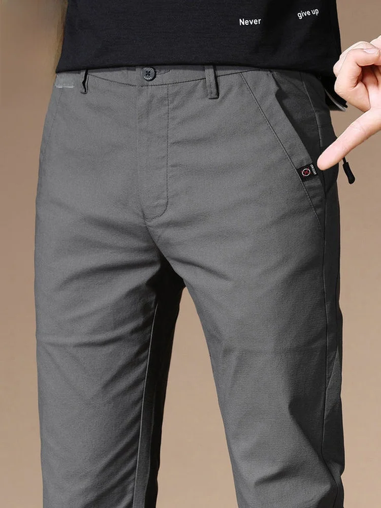 

Мужские повседневные брюки Slim Fit, весна 2024, модные эластичные узкие брюки с зауженными штанинами, молодежные, энергичные, из хлопка, нейлона и спандекса