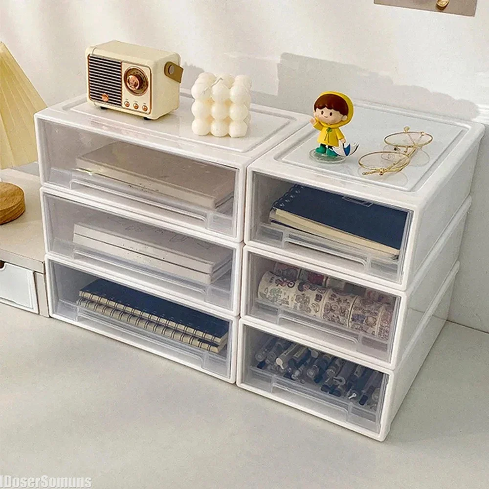 Simple Jewelry with Stackable Organizer Single-Layer Drawer for Bracelet Design and Necklaces Desktop Storage Box with Stackable