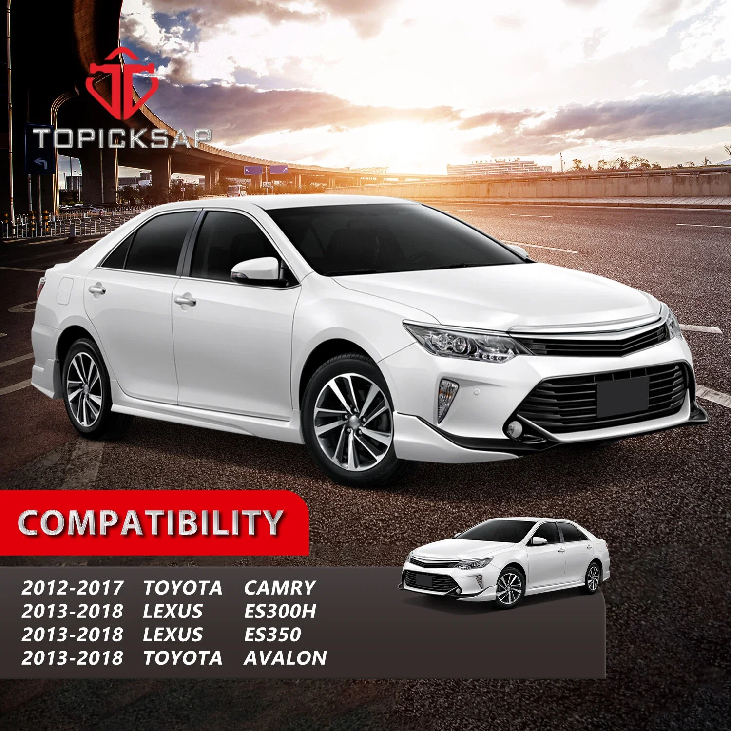 TOPICKSAP 4Pcs Front/Rear Sway Bar End Link Kit for Toyota Camry/Avalon/Lexus ES300h/ES350 2012-2017 Suspension 4882006050