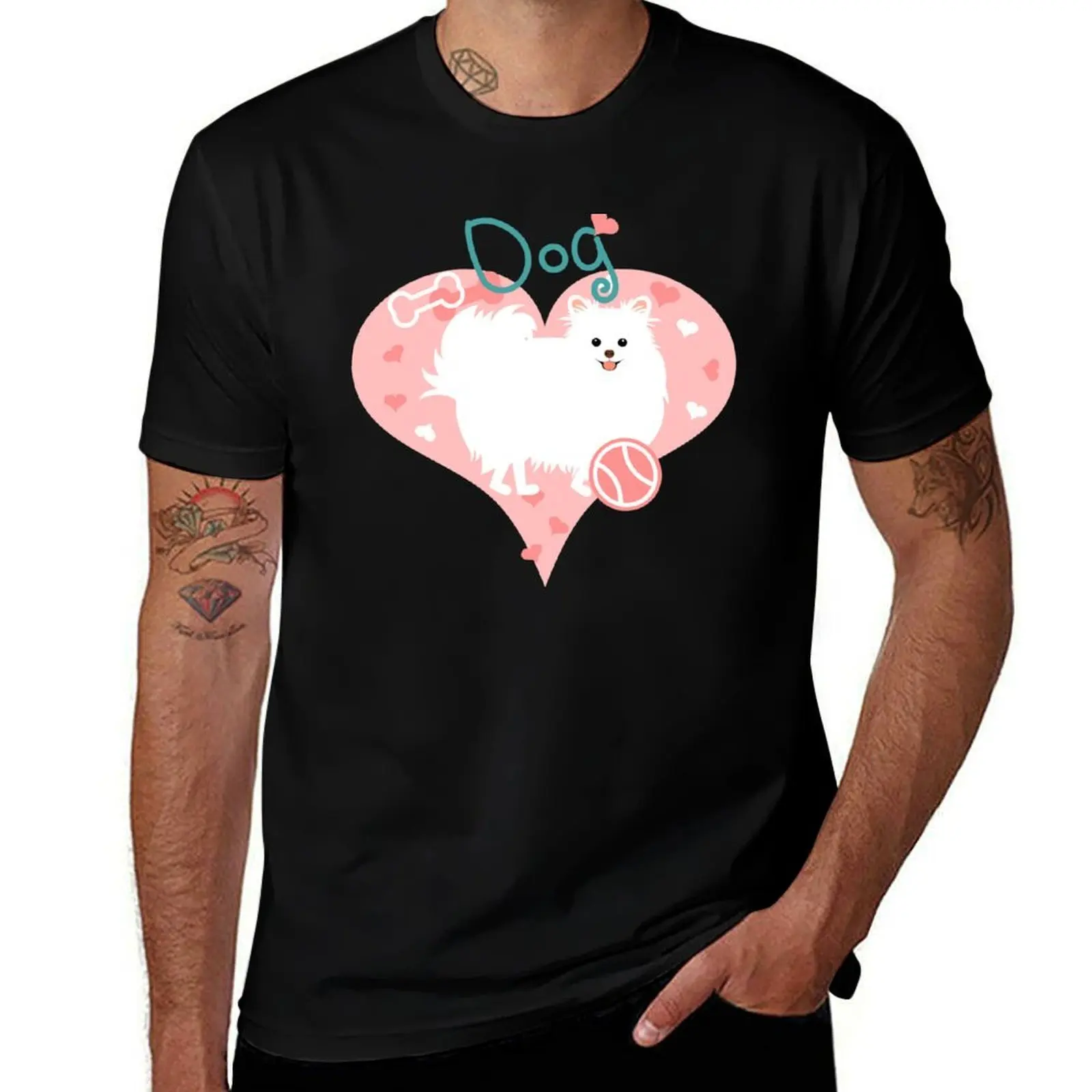 Love Pomeranian Dog T-Shirt Festive Simple T-Shirt