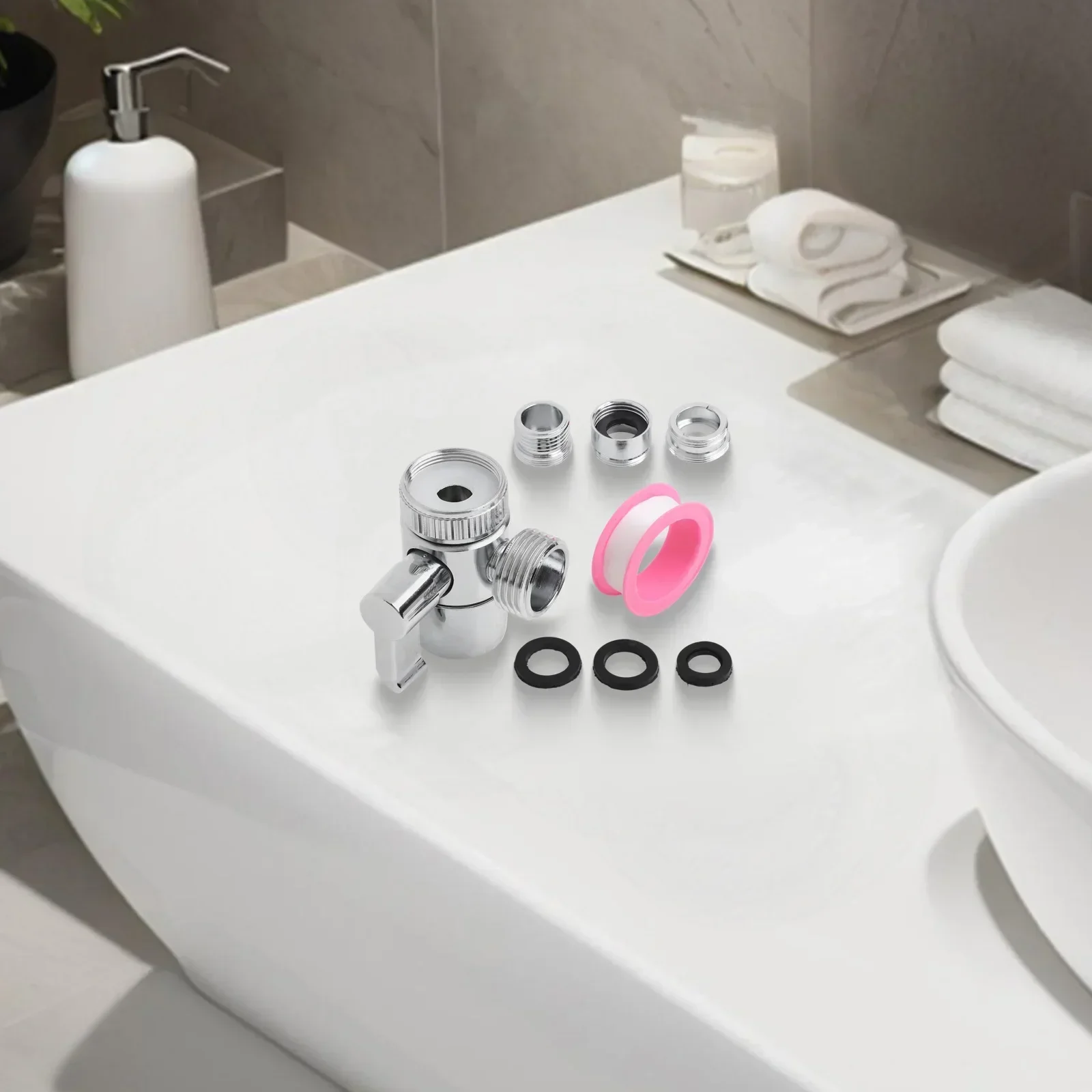 

Хромированный трехходовой смеситель для раковины, модернизация существующего смесителя, двойной выпускной клапан, гибкие соединения для туалетов и душа