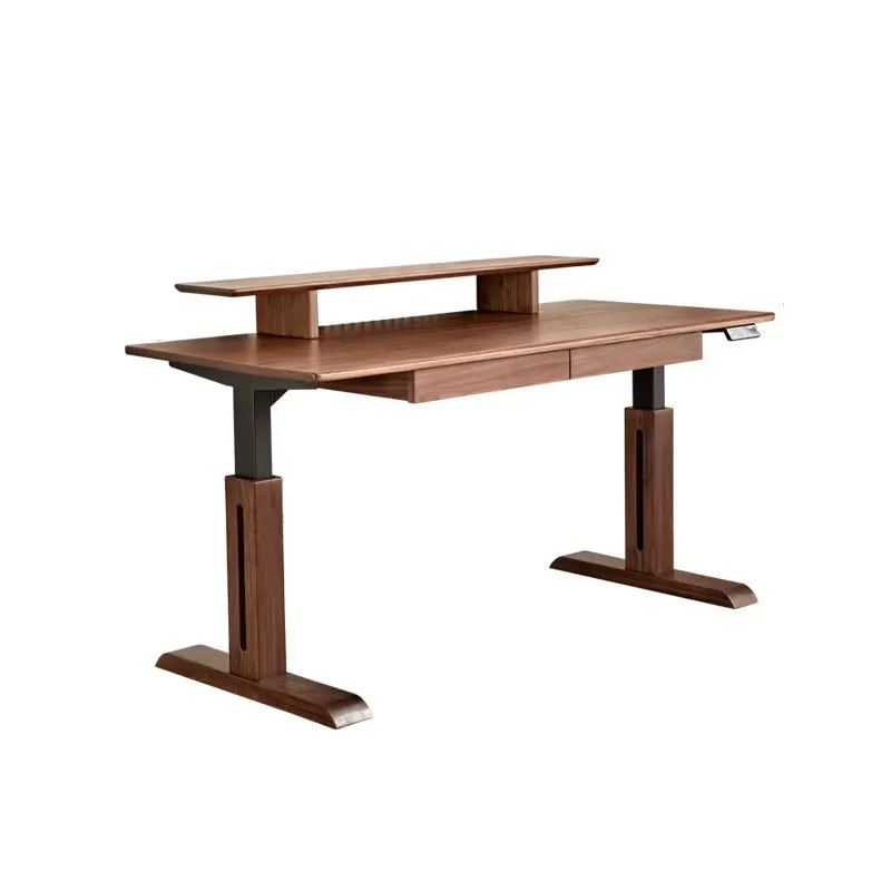 

Wooden lifting table, office standing double motor with drawers, intelligent electric workbench study table
