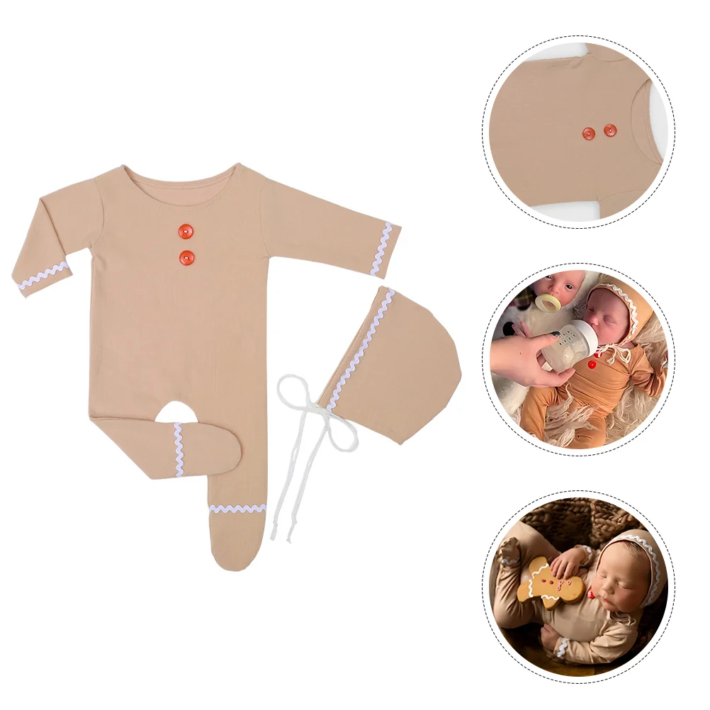 Gingerbread Man Footwear Photography Clothing Baby Long Sleeve Romper Newborn Girl Bodysuit Christmas Outfit