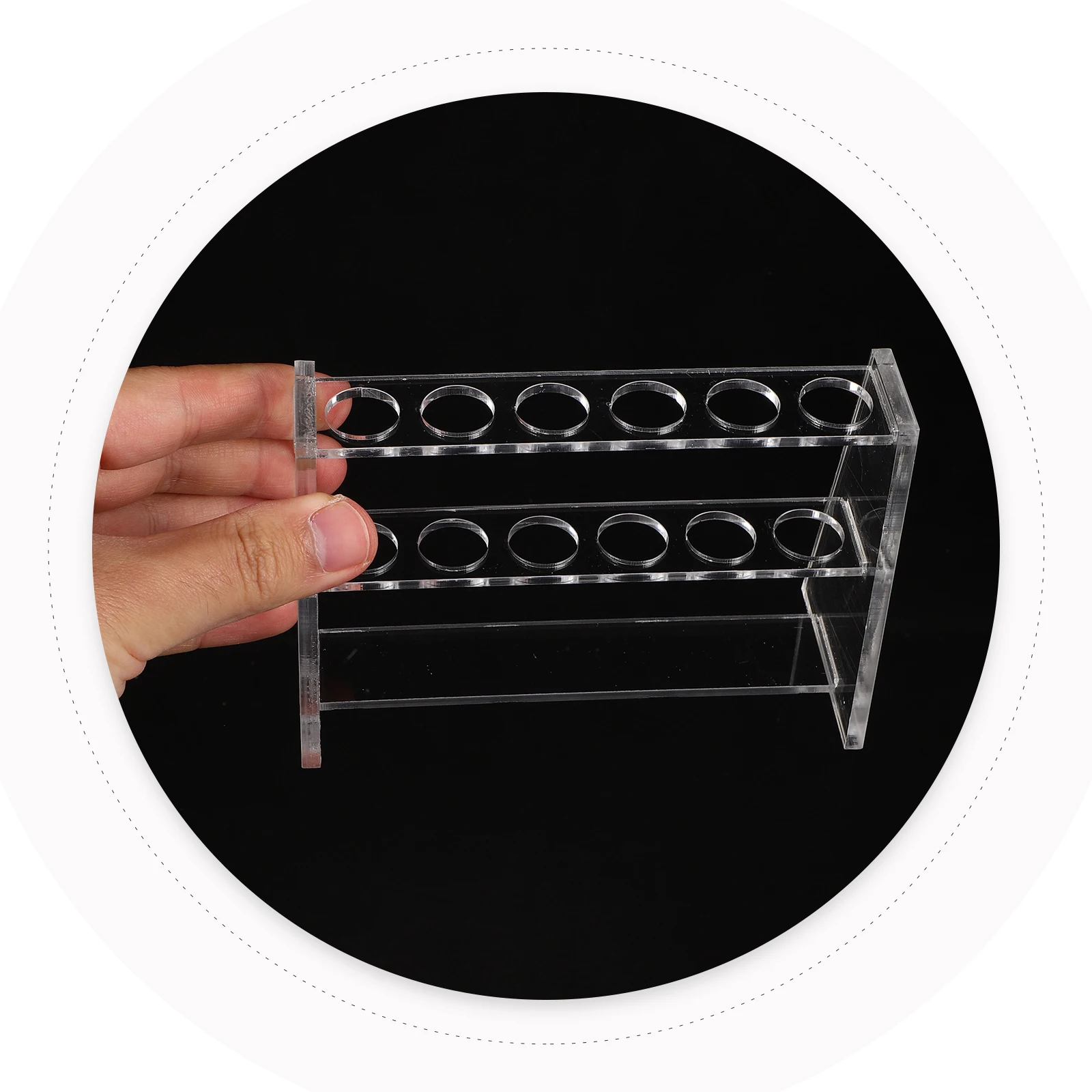 

Transparent Double-layer Test Tube Rack 10ml 1x6 Holes Lab Equipment Storage Organizer Chemistry Experiment AccessoriesTube