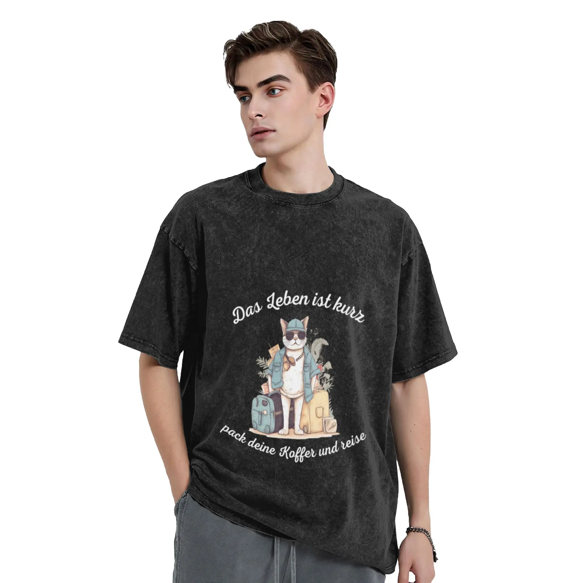 wanderlust Classic Comfort A Washed T Shirt Men's Women's Oversized Cotton Tees Tops