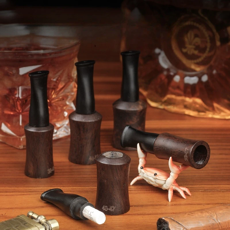 Ebony Wood Cigar Mouthpiece Holder Tip Filter Wooden Cigar Holder Mouthpiece Filter Tip Cigar Tip Filter Holder
