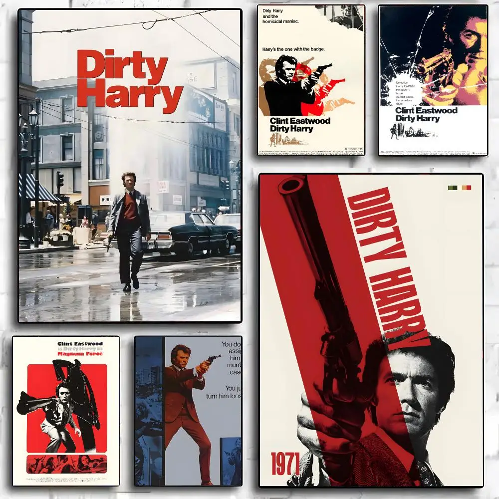 D-Dirty H-Harry Classic Movie Poster Painting And Print Wall Art Picture For Home Room Decor Gifts