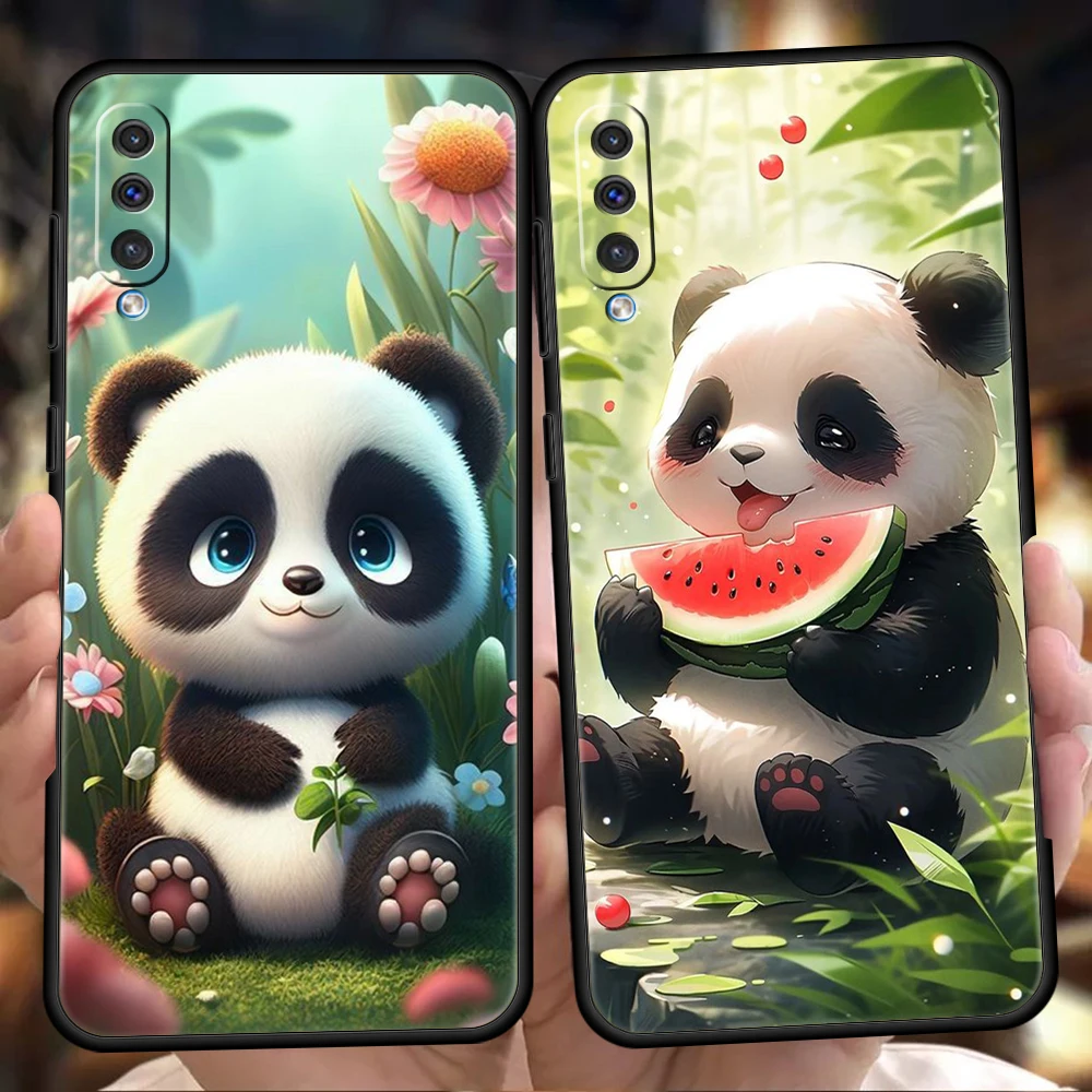 Cartoon Lovely Panda Phone Case for Samsung Galaxy A24 A13 A53 A73 A33 A22 A12 A02 A03 A05 A70 A50 A10 A20 Silicone Cover Shell