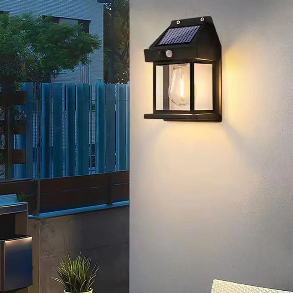 LED Solar Light Wall Lamp Motion Sensor Courtyard Garden Decoration Waterproof Sunlight Solar Power Yard Lights Outdoor Lighting