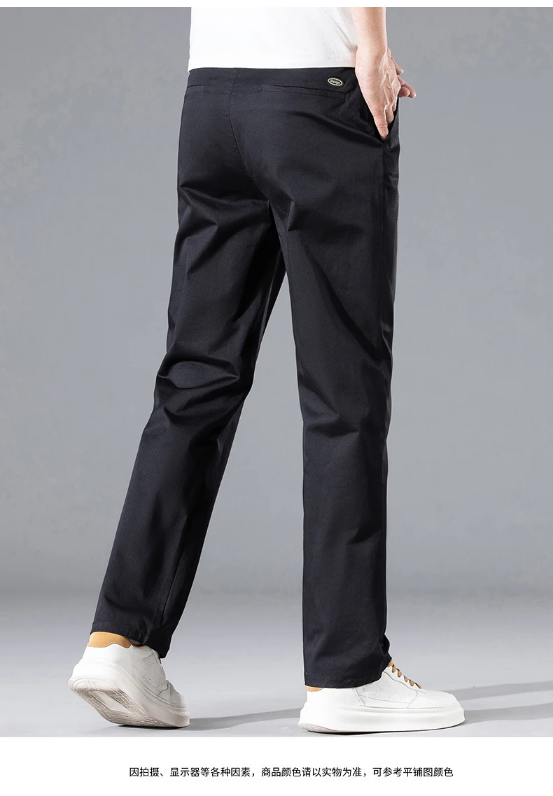 2026 Sommer Herren Leichte Gerade Hose Klassische Taschen-Armband-Design Markenbekleidung Baumwoll-Stretch Passform Dünne Freizeithose – Detail 13