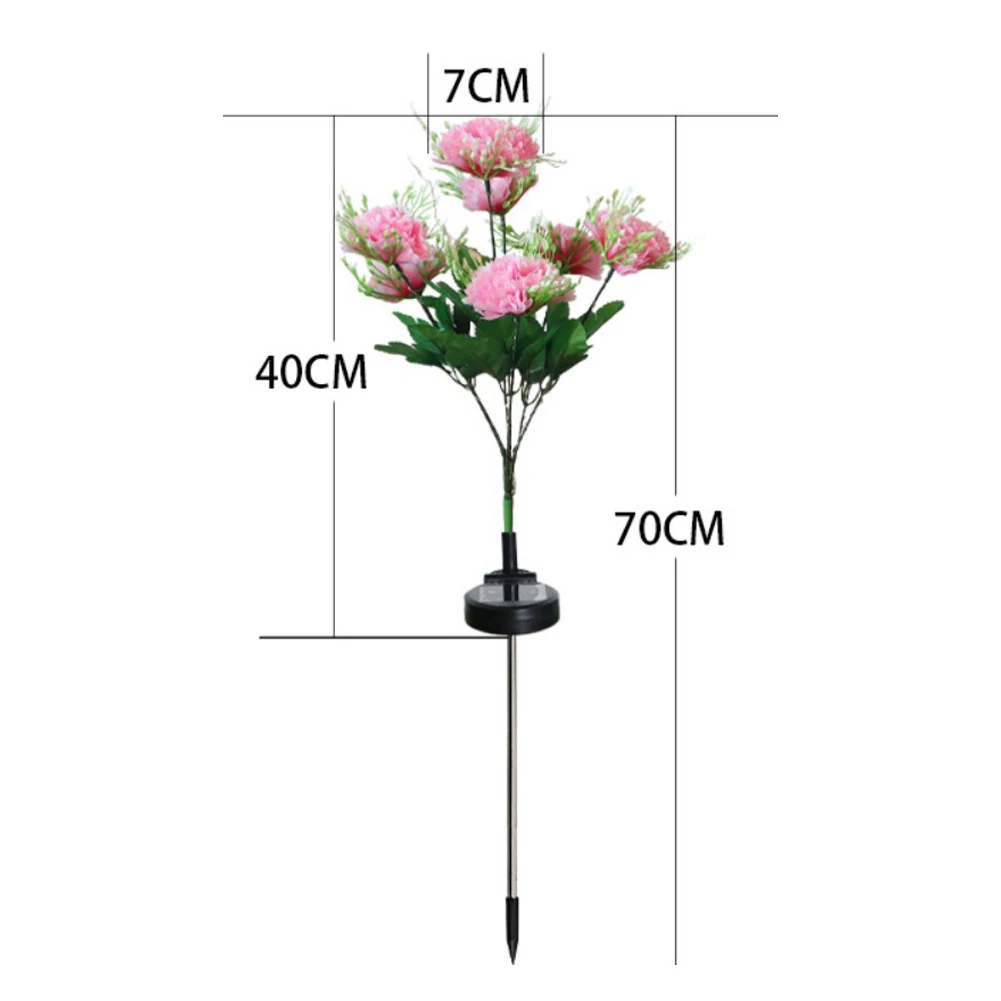 For Outdoor Solar Carnation Garden Lamps with IP65 Waterproof Design for Lawns Patios Walkways and Balconies 2 Piece Set