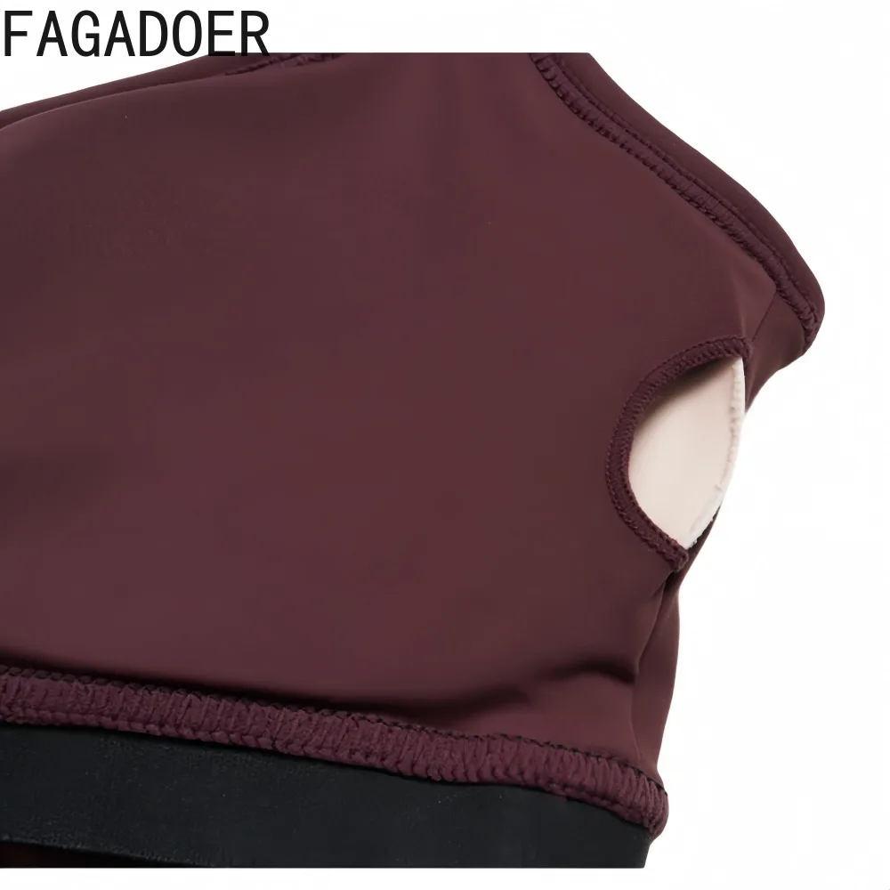 FAGADOER INS Trendy Women 2 Piece Set Spaghetti Strap Tank Top High Waist Capri Pants Bodycon Casual Sporty Streetwear Outfit - view 6
