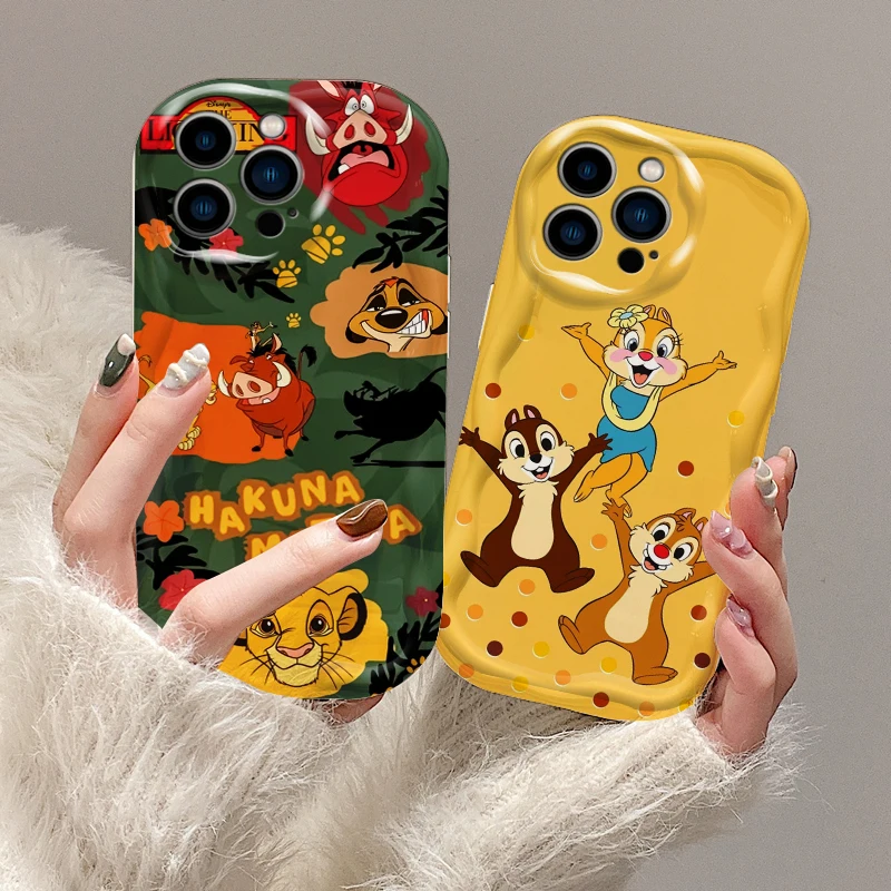 Disney Cartoon Lion King Cool For Apple iPhone 15 14 13 12 11 XS XR X Pro Max Plus Wave Oil TPU Phone Case