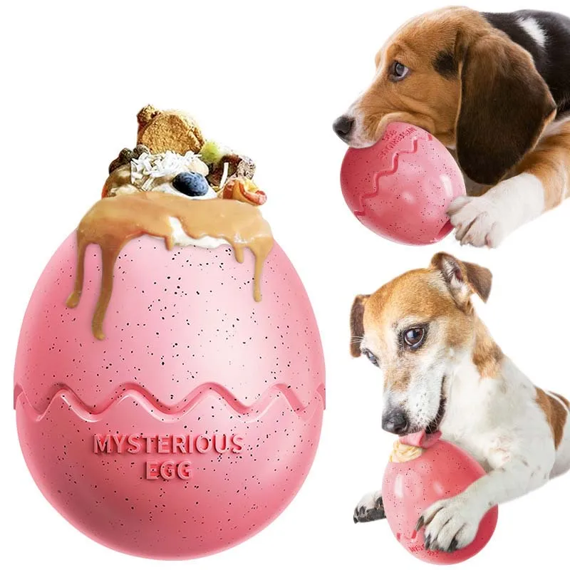 Creative Dinosaur Egg Treat Dispensing Dog Toy Slow Feeding Interactive Enrichment Boredom Relief Funny Dog Gift Pet Supplies