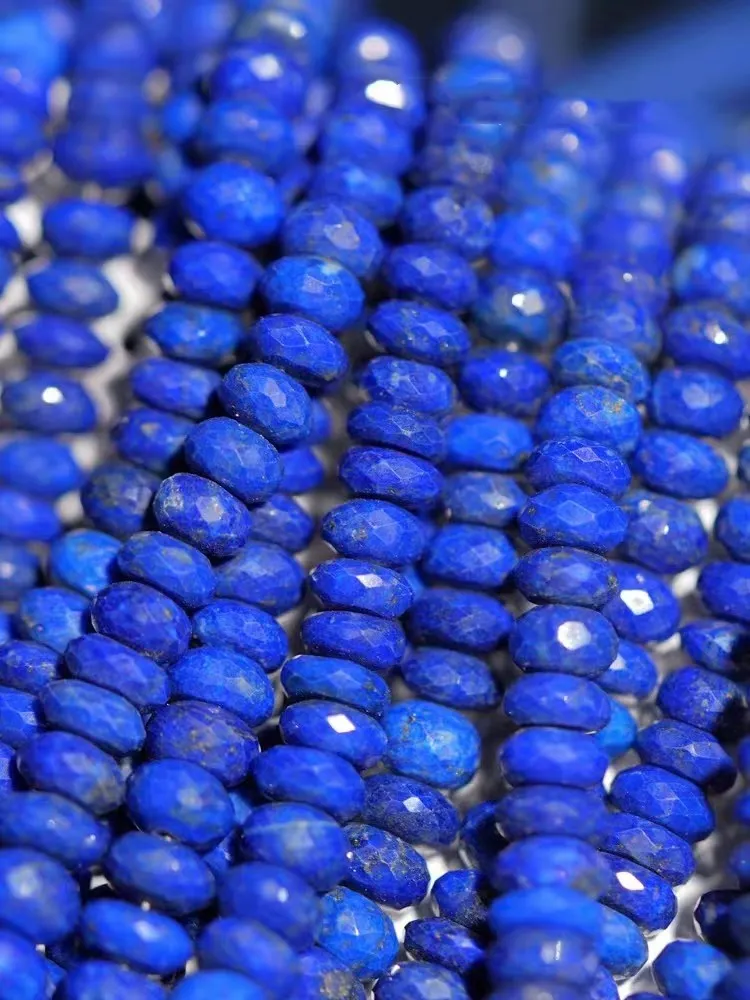 

loose beads blue lapis roundelle faceted 5-9mm for DIY jewelry making necklace 20cm FPPJ wholesale beads nature