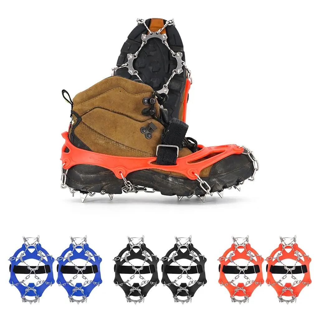 Tacos de tracción Crampones hielo tacos para nieve pinzas hombres mujeres botas zapatos picos caminar Camping senderismo invierno nieve picos