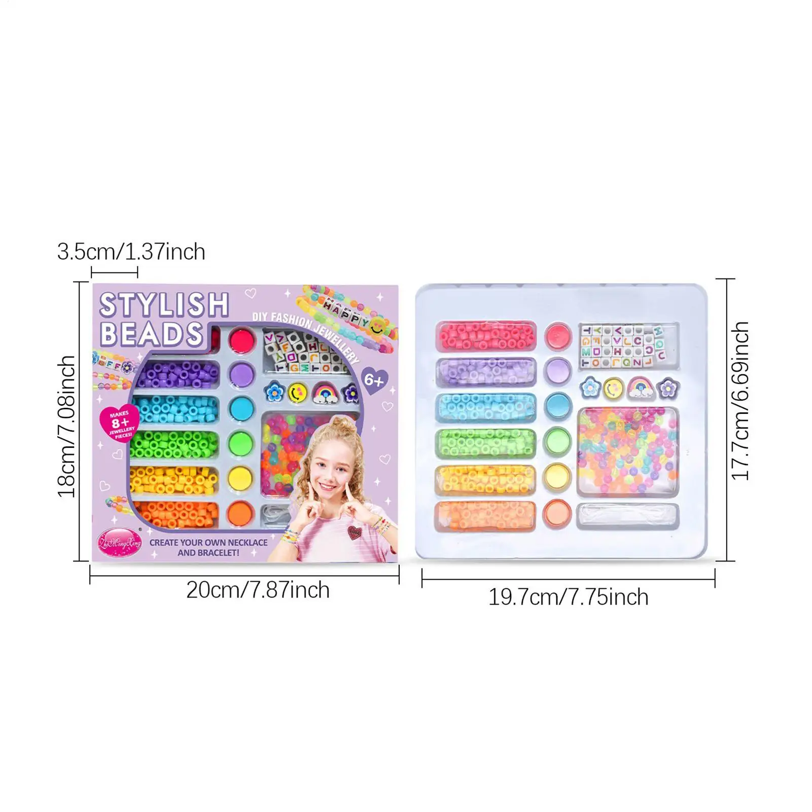 Bead Kit Bead Jewelry Bracelet Making Set For Kids Beading Toys Fun Craft Supplies For Kids Teens Adults Beginners School Travel