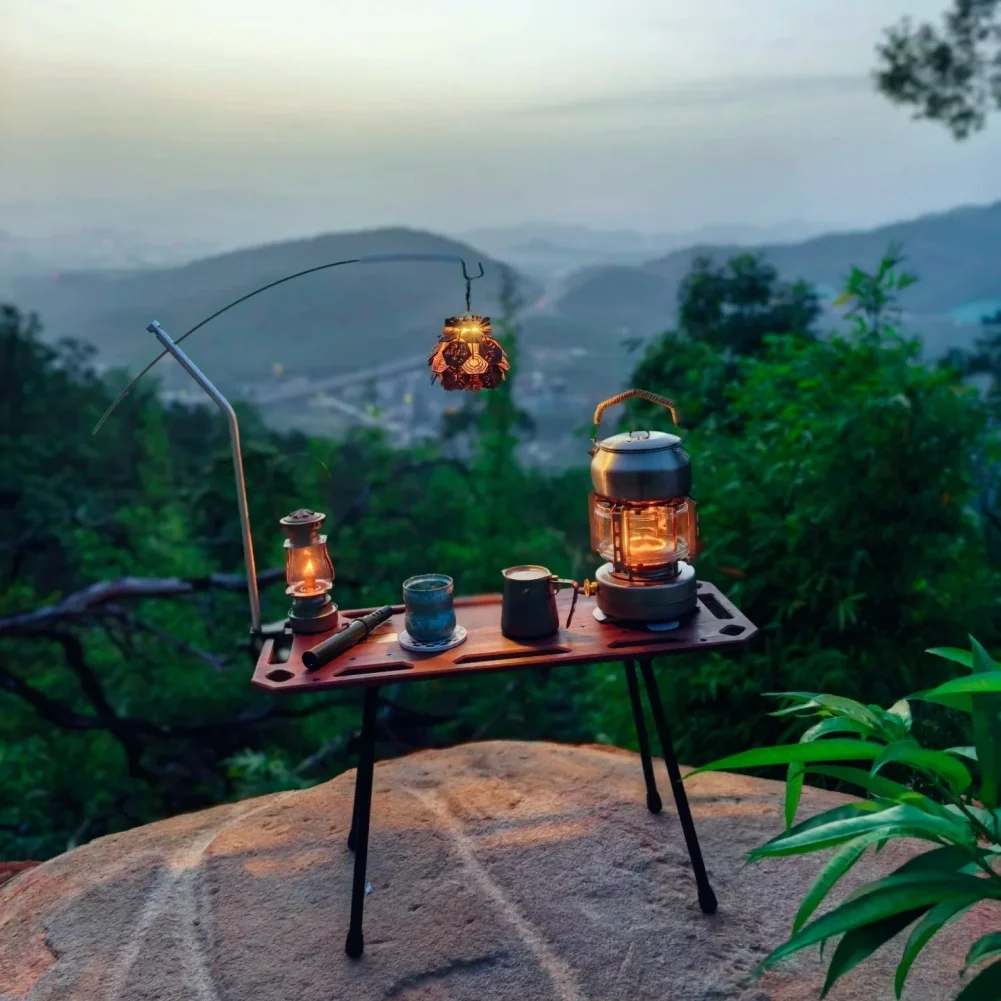 Camping IGT Lamp Hanging Rack Aluminum Alloy Detachable Lantern Stand IGT Table Lantern Hanger for Picnic Hiking Fishing
