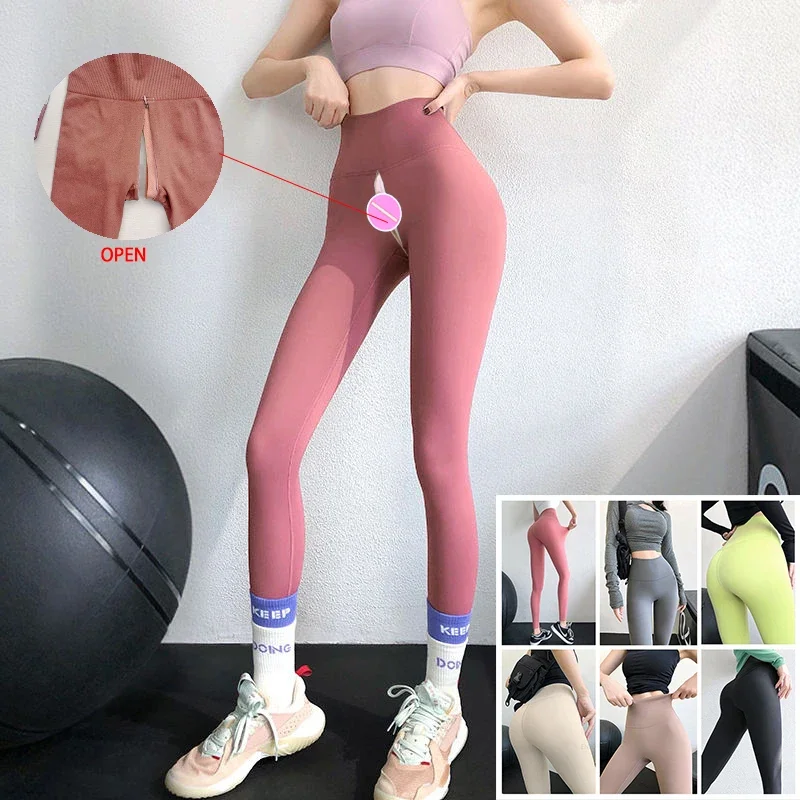 

Yoga Trousers Female Booty Lift Leggings Invisible Open Crotch Pants Seamless Exotic Hotpants High Waist Tight Women Outdoor Sex