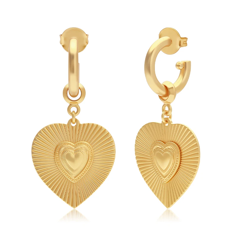 

VAROLE многослойные серьги-подвески в форме сердца любви, модные ювелирные изделия, радиальная текстура, серьги-кольца в форме персикового сердца для женщин