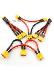 XT60H Plug cable XT60 Parallel Battery Connector Male/Female Cable Dual Extension Y Splitter 2/3Way Silicone Wire for RC Battery