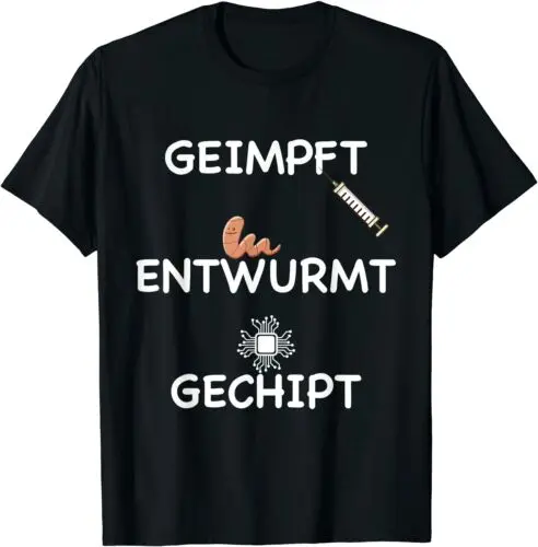 Neu Geimpft Entwurmt Gechipt Lustig Premium Geschenk Tee T-Shirt