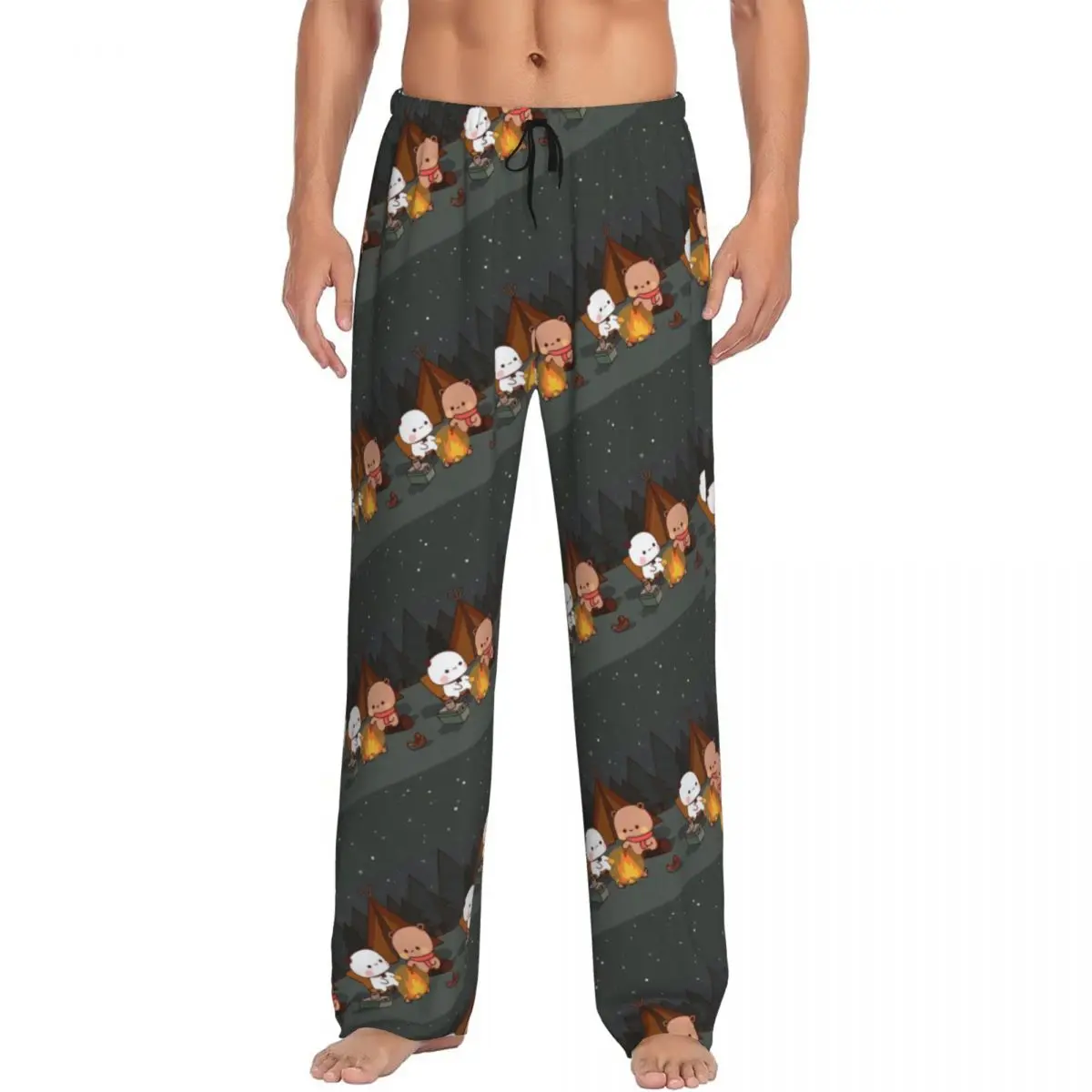 

Custom Funny Bubu And Dudu Pajama Pants Men Lounge Sleep Stretch Sleepwear Bottoms with Pockets