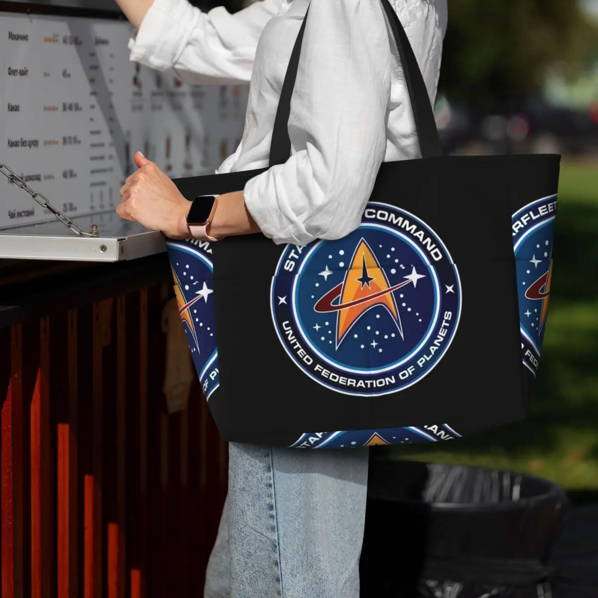Star Treks Science Fiction TV Series Beach Tote Bag Sport Gym Yoga Duffle Large Tote Bag Women Travel Bag Fitness bag