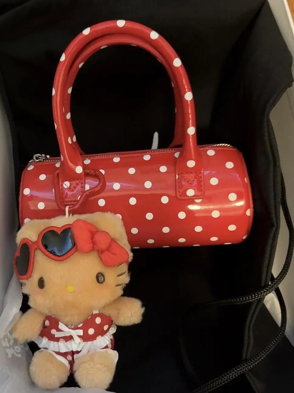 

ZAZL модная женская сумка в горошек, новинка 2025 года, универсальная сумка через плечо Ele, популярная круглая сумка-цилиндр Briti Sle, повседневное использование