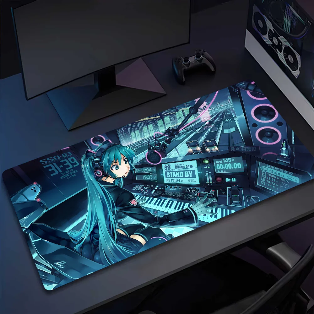 Virtual Idol Singer H-Hatsune M-Miku Mousepad Computer Office Game Table Mats XXL Rubber Anti-slip Gaming Keyboard Long Desk Pad