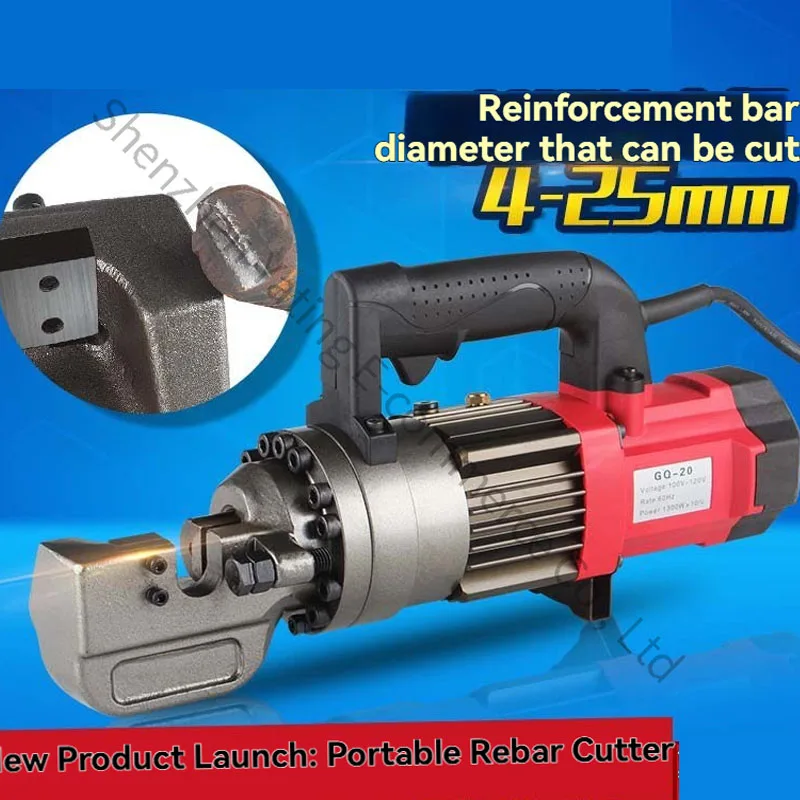 GQ-22L Electric Rebar Cutter Hearing Pliers Cutting Machine 22mm Models, Small Portable Electric Hydraulic Steel Bar Scissors