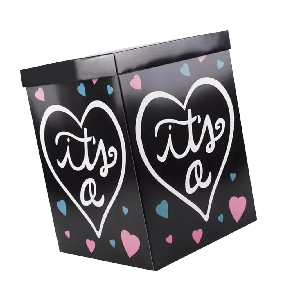 

Party Decorative Box Gender Shower Balloon Cube Transparent Container for Boy or Girl Celebration Unique Display
