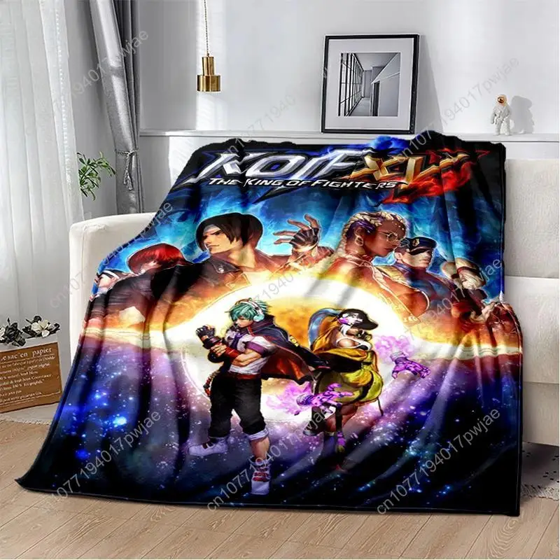 Fotografia 5: Kof anime macio pelúcia sofá cama jogando dos desenhos animados piquenique cobertores finos moderno cobertor de flanela capa Gedruckt Bettdecke Geschenk