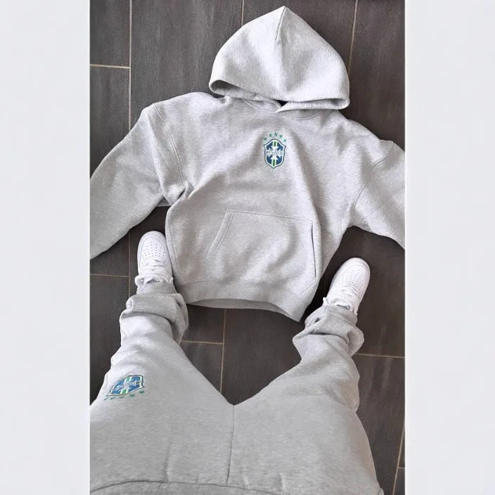 New autumn and winter trendy brand fashion printing pullover long-sleeved hooded sweater suit men's casual versatile jacket tide