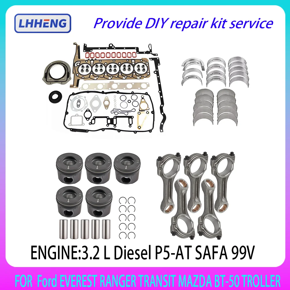 Engine Repair Kit Gasket Set Fit For Ford EVEREST RANGER TRANSIT MAZDA BT-50 TROLLER 3.2 L Diesel P5-AT SAFA 99V 2011-2024