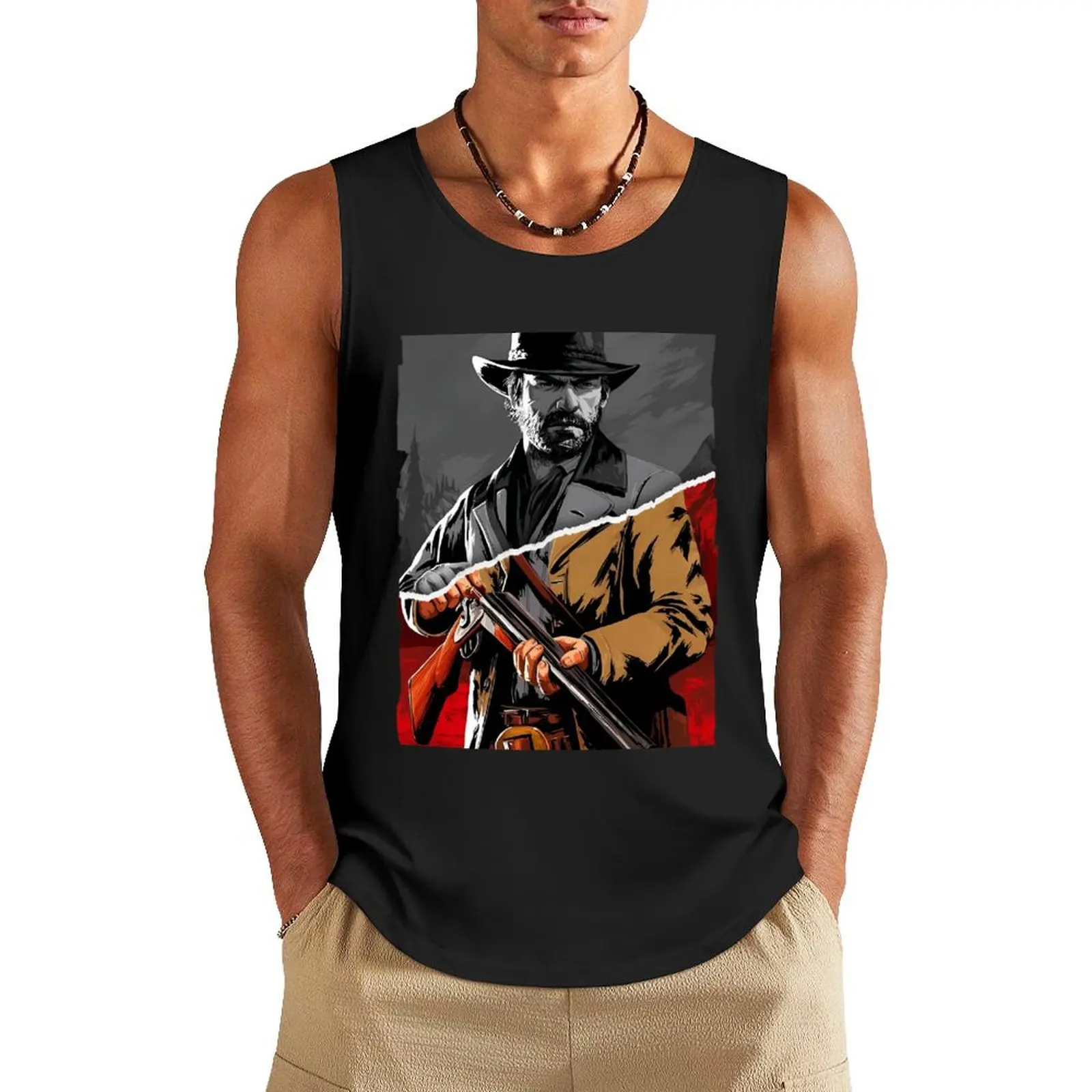 

Arthur Morgan Tank Top Working vest gym clothes for man Men's sports t-shirt Men's summer clothes 2025