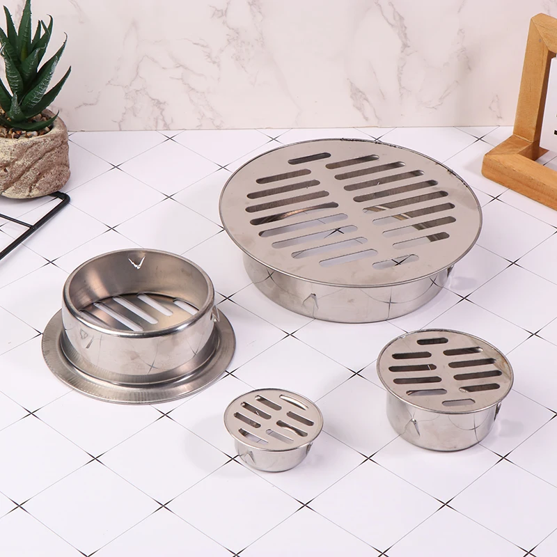 Floor Drain 50/70/110/150MM Stainless Steel Balcony Drainage Roof Round Floor Drain Cover Rain Pipe Cap Drain Pipe Floor Drain