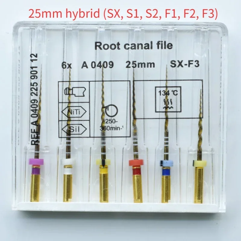 21mm/25mm Nickel-Titanium Instrument Dental Dentist Tool Dental Nickel-Titanium Root Canal File Gold Root Canal File