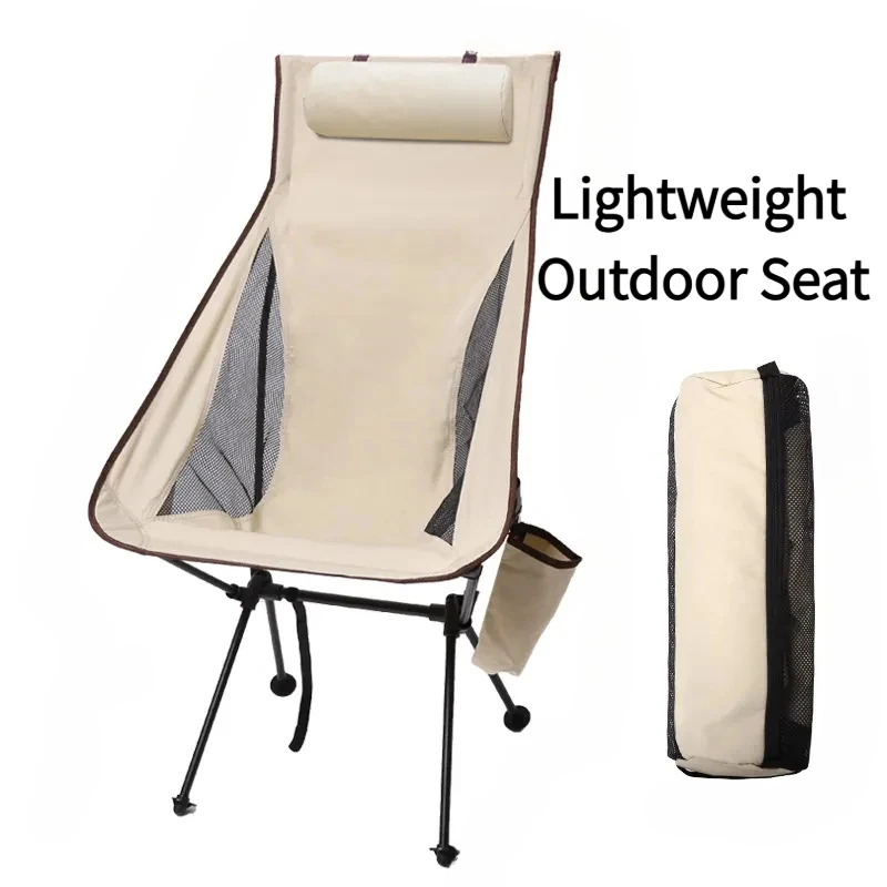 

Портативное складное кресло для кемпинга с подголовником, легкое уличное сиденье для рыбалки, путешествий и кемпинга