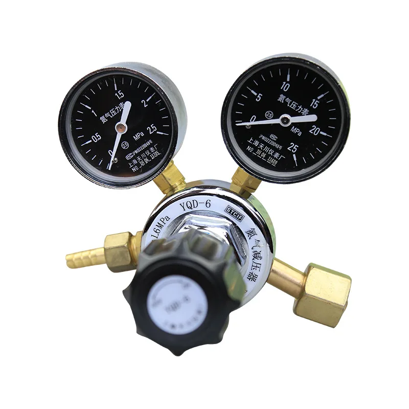 YQD-6 Nitrogen Pressure Reducing Valve G5/8 Nitrogen Pressure Gauge All-copper Pressure Regulating Valve Suitable for Nitrogen