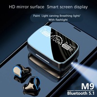 M9 TWS Wireless Earphones Charging Box Bluetooth 5.3 Headphone Stereo Waterproof Earphone with Mic LED Digital Display Headset