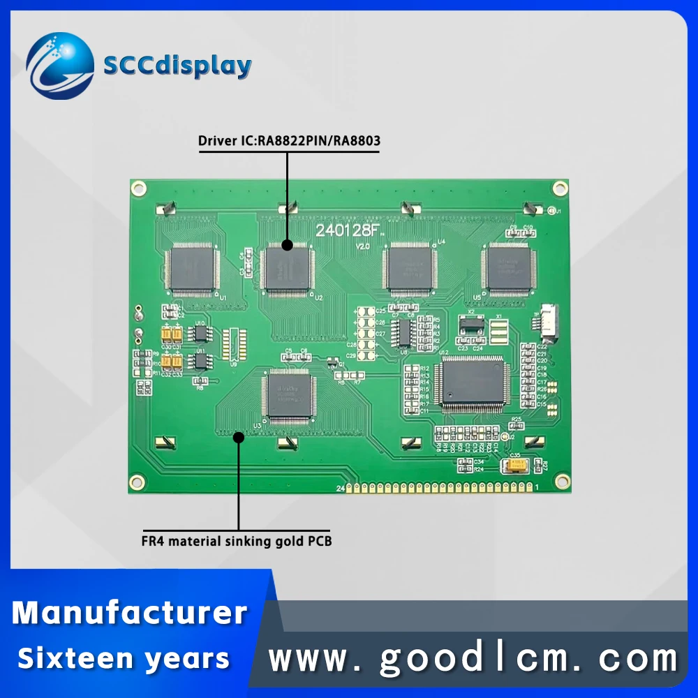 Industrial equipment 240128 LCM display module JXD240128F Stable 240X128 Dot matrix LCD screen With Chinese character library