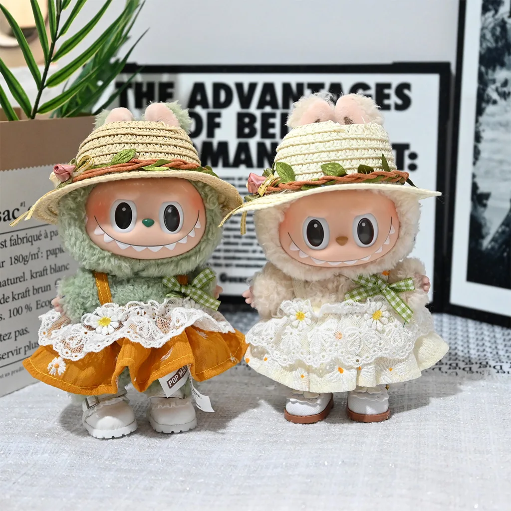 

17cm LABUBU Cute Blind Box Outfit - Kawaii Doll Clothes for Vinyl Figures (No Toy Included)